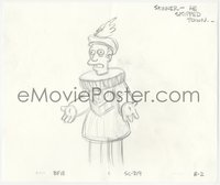 6y0299 SIMPSONS animation art 2000s cartoon pencil drawing of Principal Skinner in wacky costume!