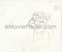 6y0300 SIMPSONS animation art 2000s cartoon pencil drawing of Smithers thinking about convertible!