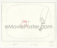 6y0301 SIMPSONS animation art 2000s cartoon pencil drawing of Marge staring at headless Homer!