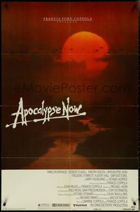 6y1011 APOCALYPSE NOW advance 1sh 1979 Francis Ford Coppola, Bob Peak art of helicopters over river!