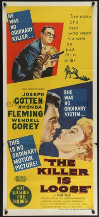 6y0497 KILLER IS LOOSE Aust daybill 1956 Boetticher, Joseph Cotten & Rhonda Fleming, ultra rare!