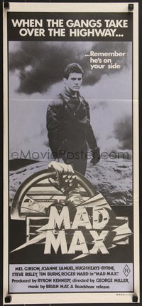 6y0498 MAD MAX Aust daybill 1979 George Miller classic, Mel Gibson, 1st release purple design!
