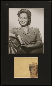 6y0017 BETTY GRABLE signed 5x6 album page in 10x17 display 1940s ready to frame & hang on your wall!