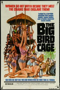 6y1024 BIG BIRD CAGE 1sh 1972 Pam Grier, Roger Corman, classic chained women art by Joe Smith!