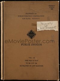 6y0036 PUBLIX THEATRES PUBLIX OPINION vol I-II book 1 hardcover book 1927-29 Paramount movies!