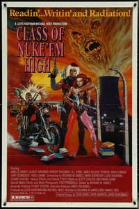 6y1057 CLASS OF NUKE 'EM HIGH 1sh 1986 wacky Troma sci-fi horror, readin' writin' & radiation!