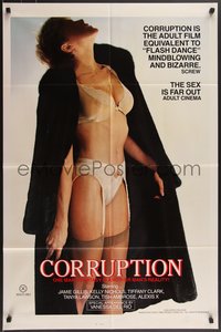 6y1064 CORRUPTION video/theatrical 1sh 1983 one man's far out fantasy sex is another man's reality!