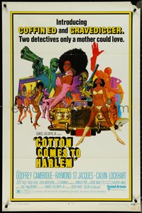 6y1065 COTTON COMES TO HARLEM 1sh 1970 Godfrey Cambridge, Ossie Davis, cool Robert McGinnis art!