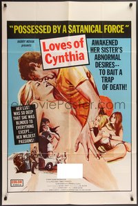 6y1070 CYNTHIA'S SISTER 1sh 1972 she awakened her abnormal desires to bait a trap of death!