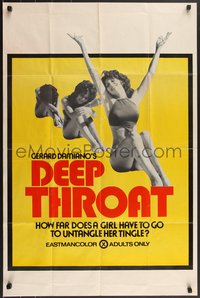 6y1075 DEEP THROAT 25x38 1sh 1972 how far does Lovelace have to go to untangle her tingle, rare!