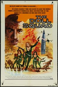 6y1085 DOLL SQUAD 1sh 1973 Ted V. Mikels directed, lady assassins with orders to Seduce and Destroy!