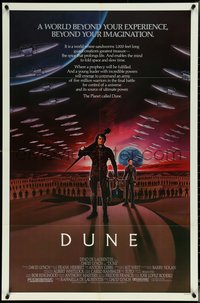 6y1086 DUNE 1sh 1984 David Lynch, art of MacLachlan & Young on Arrakis with Fremen warriors!