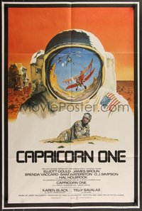 6y0563 CAPRICORN ONE English 1sh 1979 Elliott Gould, Simpson, different spacesuit art, ultra rare!