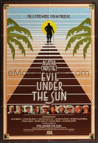 6y0564 EVIL UNDER THE SUN English 1sh 1982 Agatha Christie, Anthony Shaffer, Ustinov & McDowall!