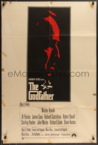 6y0566 GODFATHER English 1sh 1972 silhouette art of Marlon Brando, Francis Ford Coppola classic!