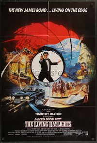 6y0568 LIVING DAYLIGHTS English 1sh 1987 Timothy Dalton as James Bond, art montage by Brian Bysouth!