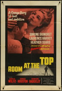 6y0570 ROOM AT THE TOP English 1sh 1959 different Laurence Harvey & Simone Signoret, ultra rare!