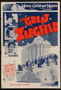 6y0047 GREAT ZIEGFELD English pressbook 1936 William Powell, Luise Rainer & Myrna Loy, ultra rare!