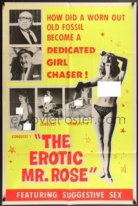 6y1094 EROTIC MR. ROSE 1sh 1964 a worn out old fossil become a dedicated girl chaser?, ultra rare!