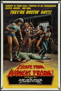 6y1095 ESCAPE FROM WOMEN'S PRISON 1sh 1984 lesbian penitentiary sex, cool wild sexy artwork!