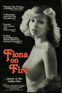 6y1103 FIONA ON FIRE 1sh 1978 sexy topless Amber Hunt is Queen of the trashy class!