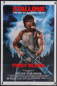 6y1104 FIRST BLOOD NSS style 1sh 1982 artwork of Sylvester Stallone as John Rambo by Drew Struzan!