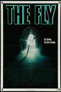 6y1107 FLY 1sh 1986 David Cronenberg, Jeff Goldblum, Geena Davis, cool creepy sci-fi art by Mahon!