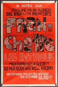 6y1114 FRANCHETTE: LES INTRIGUES 1sh 1969 she knew all the ins and outs, sexy and ultra rare!