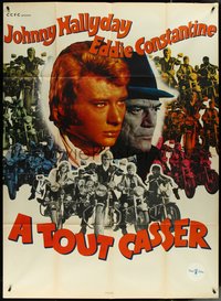 6y0091 GREAT CHASE teaser French 1p 1968 John Berry's A Tout Casser, Eddie Constantine, ultra rare!