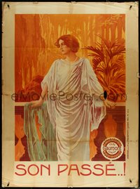 6y0107 SON PASSE French 1p 1913 art of beautiful Yvette Andreyor, Gaumont Cinema, rare!