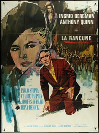 6y0111 VISIT French 1p 1964 different Vanni Tealdi art of Ingrid Bergman & Anthony Quinn!