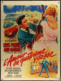 6y0112 VIVA LAS VEGAS French 1p 1965 best different art of Elvis & Ann-Margret by Roger Soubie!