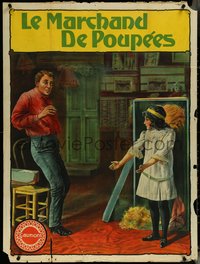 6y0061 LE MARCHAND DE POUPEES French 30x40 1913 man replaces dead daughter with doll, ultra rare!