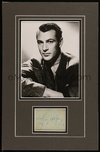 6y0013 GARY COOPER signed 4x5 album page in 11x17 display 1930s ready to frame & hang on your wall!