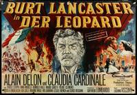 6y0425 LEOPARD German 33x47 1963 Luchino Visconti's Il Gattopardo, Meerwald art of Burt Lancaster!