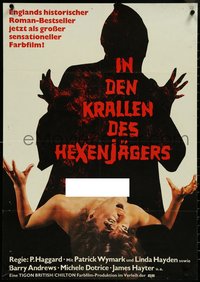 6y0427 BLOOD ON SATAN'S CLAW German 1972 different image of demon & sexy topless girl, rare!