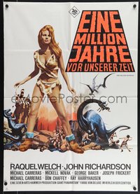 6y0435 ONE MILLION YEARS B.C. German 1966 sexy Raquel Welch, Jack Thurston art, dayglo title!