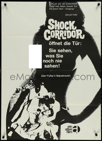 6y0441 SHOCK CORRIDOR German 1967 Sam Fuller's masterpiece that exposed psychiatric treatment, rare!