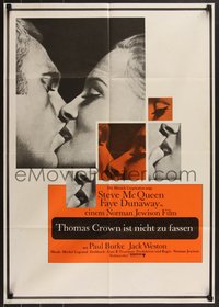 6y0443 THOMAS CROWN AFFAIR German 1968 Steve McQueen & sexy Faye Dunaway, white title style, rare!