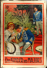 6y0048 DIE KINDER DES MAJORS German 59x85 1914 Bottema art of soldier romancing woman, ultra rare!