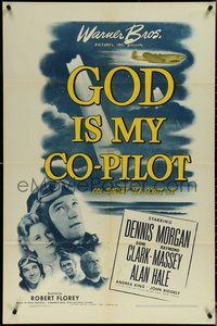 6y1126 GOD IS MY CO-PILOT 1sh 1945 Dane Clark & Dennis Morgan as World War II Flying Tigers!