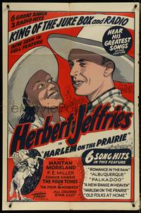 6y1139 HARLEM ON THE PRAIRIE 1sh R1948 Herb Jeffries, King of the Juke Box & Radio, Toddy!