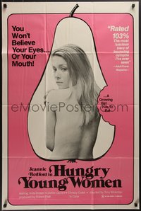 6y1152 HUNGRY YOUNG WOMEN 1sh 1975 topless woman showing her back, early Skarsgard film, rare!