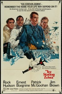 6y1157 ICE STATION ZEBRA 1sh 1969 Terpning art of Rock Hudson, Brown, Borgnine & McGoohan!