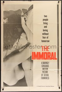 6y1158 IMMORAL 1sh 1965 Swedish sex, a daringly sensuous motion picture of sexual frankness, rare!