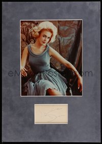 6y0021 SANDRA DEE signed 3x5 index card in 12x17 display 1960s ready to frame & hang on your wall!