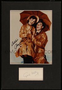 6y0014 SINGIN' IN THE RAIN signed card AND REPRO in 10x15 display 1952 by BOTH Kelly AND Reynolds