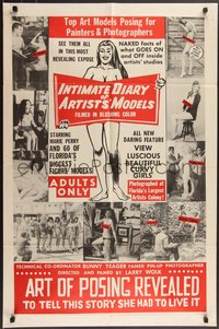 6y1163 INTIMATE DIARY OF ARTISTS' MODELS 1sh 1963 Bunny Yeager, sexy images, ultra rare!