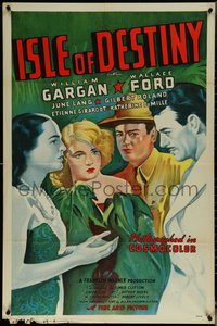 6y1166 ISLE OF DESTINY 1sh R1946 art of William Gargan, June Lang, Wallace Ford!