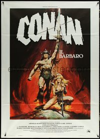 6y0124 CONAN THE BARBARIAN Italian 1p 1982 Arnold Schwarzenegger & sexy Sandahl Bergman by Casaro!